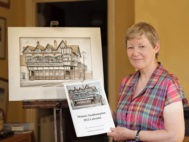 Proud Historian And Artist Showing Off Her Recent Local Watercolour Calendar