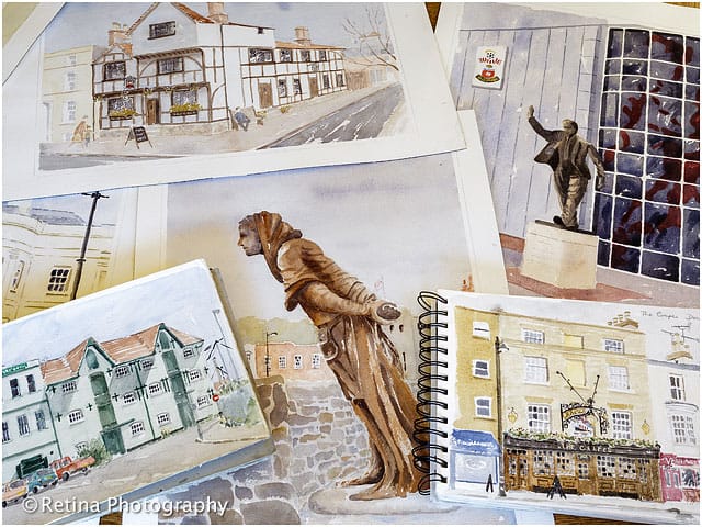 Artists Watercolour Paintings of Southampton Historical Landmarks
