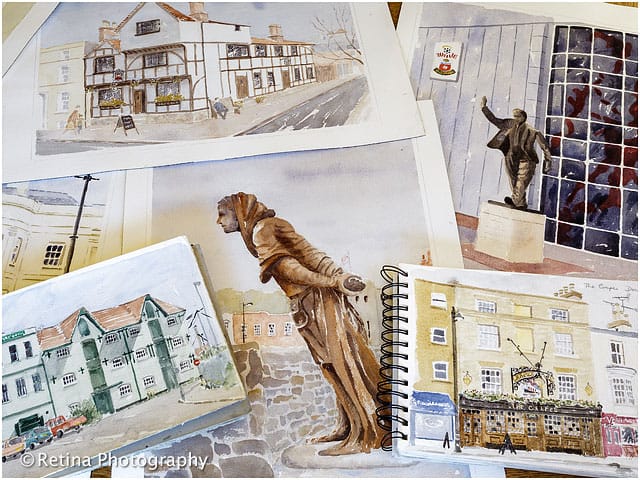 Artists Watercolour Paintings of Southampton Historical Landmarks