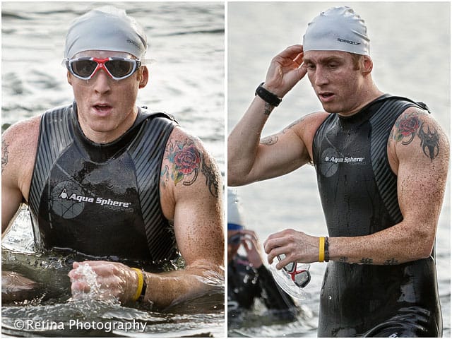 Bucklers Hard Triathlon Swimmer Leaving the Water