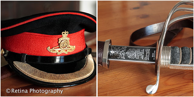 Close Up Of British Army Cap And Sword