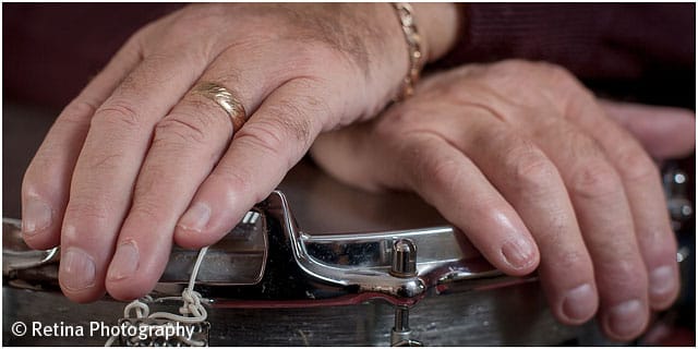 Close Up of Drummers Hands Resting