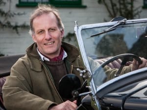 Morris Eight Classic Car Owner Sitting Behind the Wheel