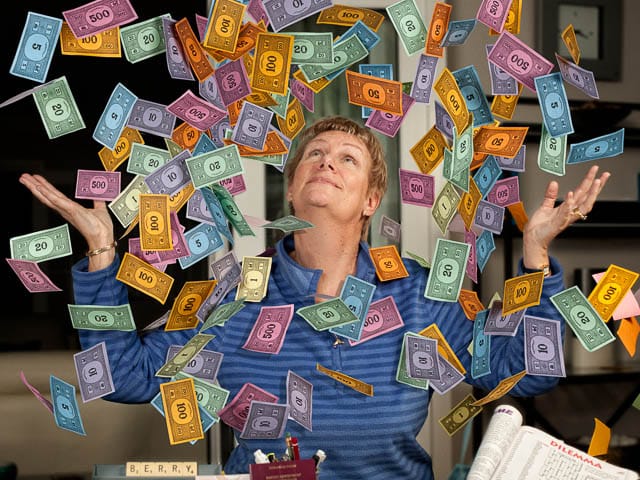 Lady luck has a windfall of monopoly cash