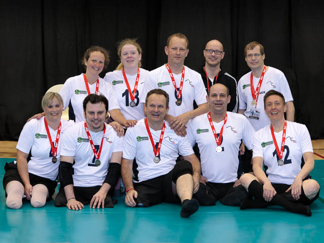 Portsmouth Sitting Volleyball Team Line Up For Team Portrait April 2012