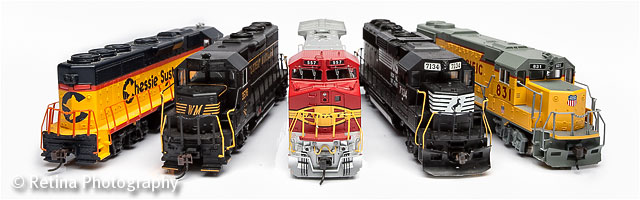 Five American Railroad Model Trains