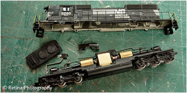 American Railroad Model Train Dismantled