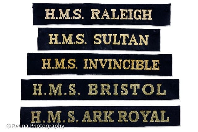 Royal Naval Cap Tallies
