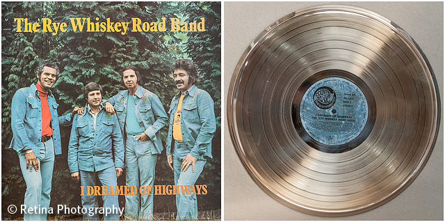 The Rye Whiskey Road Band Album Cover and Gold Disk