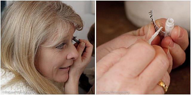 Actress Putting On False Eye Lashes