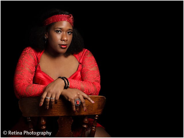 Burlesque Performer Portrait On Chair