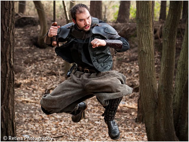 Live Action Role Play Larp Priest Leaps Into Action