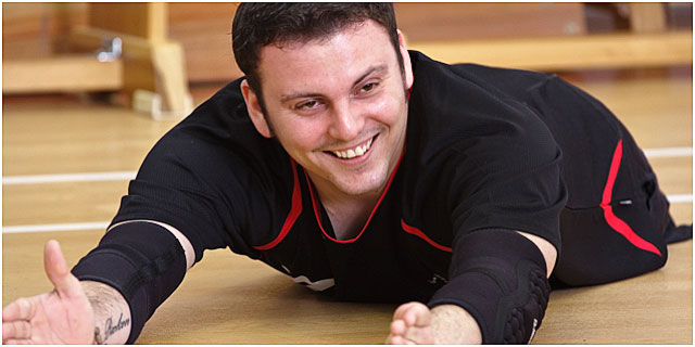 Portsmouth Sitting Volleyball Player During Training Session
