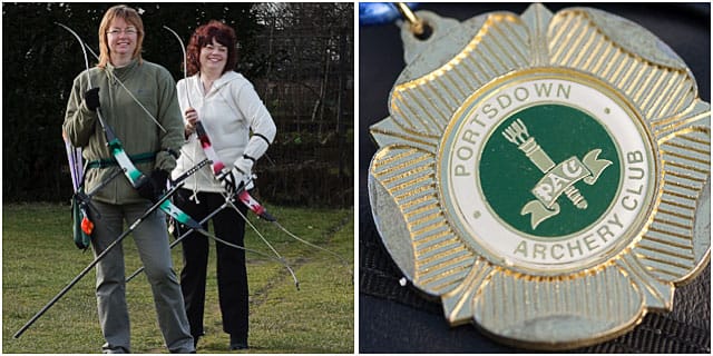 Two Female Archers With Portsdown Club Medal