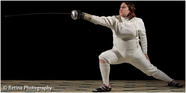 Weekend Passions Editorial Female Fencer Lunging