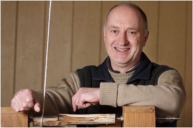 Weekend Passions Portrait Of Woodsman With Homemade Pole Lathe