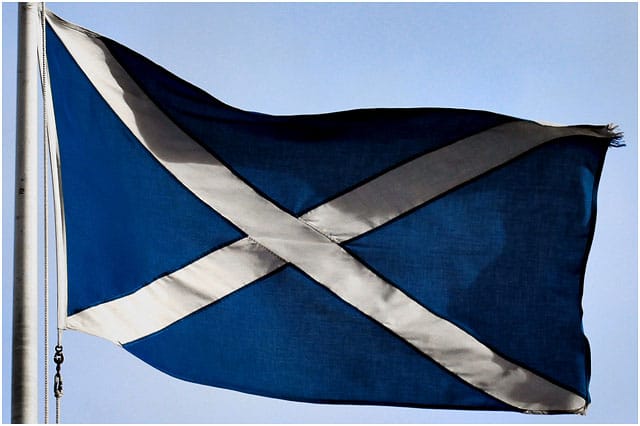 Scottish flag flying