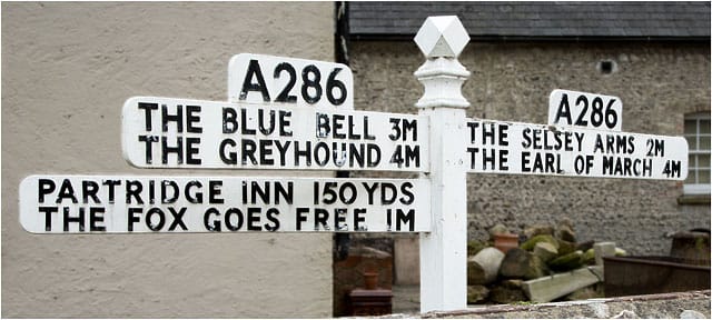 Front Garden Finger Post For Local Public Houses