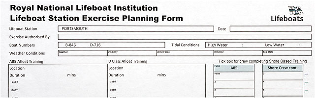 Example Of Lifeboat Station Exercise Planning Form