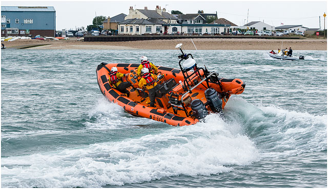 Portsmouth RNLI D-Class Crew on a Rescue Mission