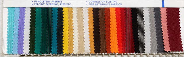 Upholstery Colour Swatches Used For Matching Materials In Sail Repairs