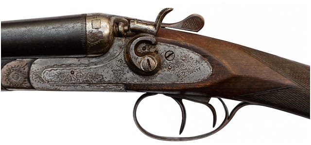 Close Up Of 12 Guage Shotgun, Unknown Maker, 24 Inch Barrels, Circa 1880s