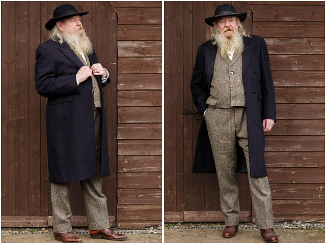 Two Full Length Portraits Of Man Dressed As A Preacher For A Wild West Show