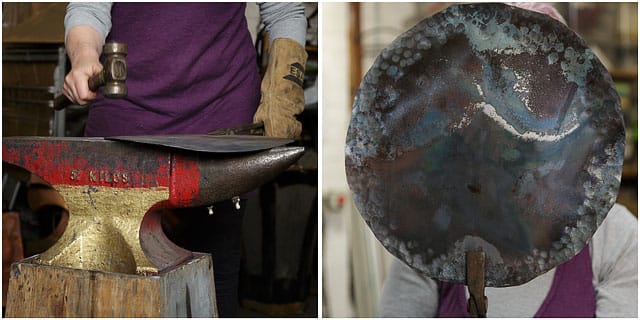 Student at work in blacksmiths workshop Student At Work In Blacksmiths Workshop