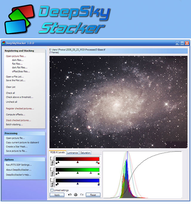 DeepSkyStacker Screenshot Software Computer