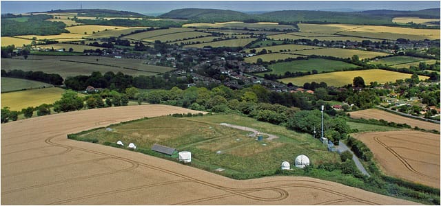 Aerial View Of Hampshire Astronomical Group Site White Telescope Domes 