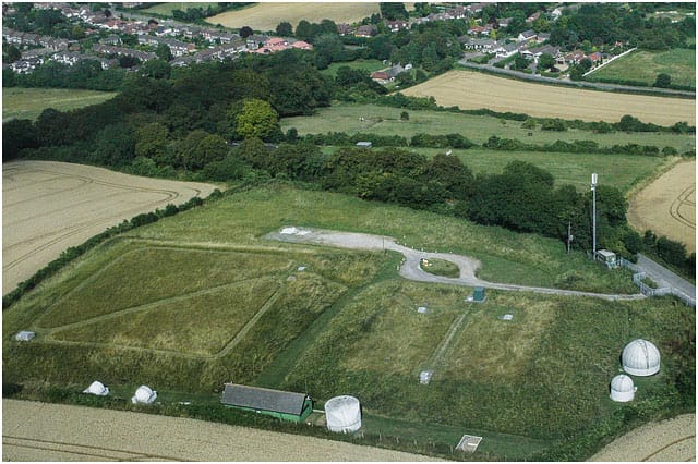 Aerial View Of Hampshire Astronomical Group Site White Telescope Domes 