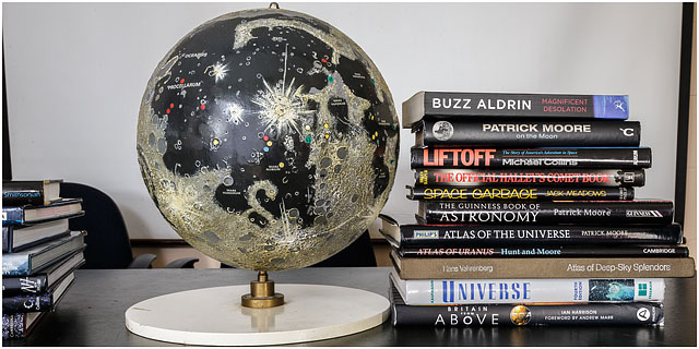 Astronomy Books Moon Globe 