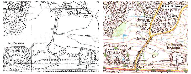 Old Maps Hampshire Anti Aircraft HAG