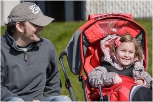 David Williams and Willow in their respective chairs