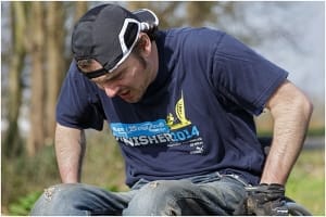 Digging deep for the last few yards of the Willow24 big wheelchair push at Lakeside