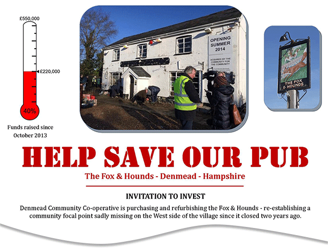 Fox Hounds Denmead Public House Community project leaflet drop march 2014 