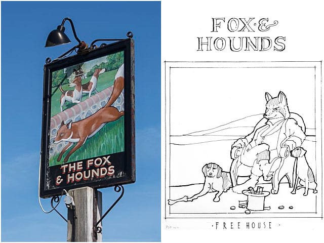 Fox Hounds Public House Sign Sketch 