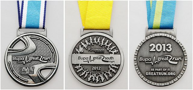 Great South Run competitor medals 