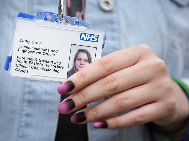 NHS Identity Card Painted Fingernails 
