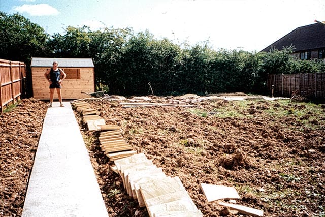 Garden during major landscaping