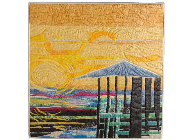 Sunset Beach Scene Of Quilted Textile Picture Called Evening Light 