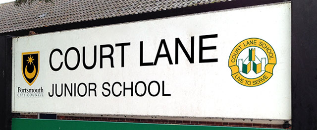 Court Lane Junior School Portsmouth Entrance Sign