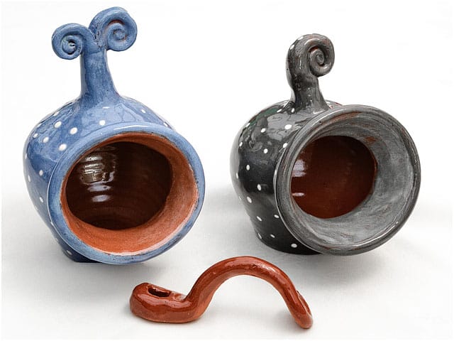 Glazed Clay Salt Pepper Jugs 