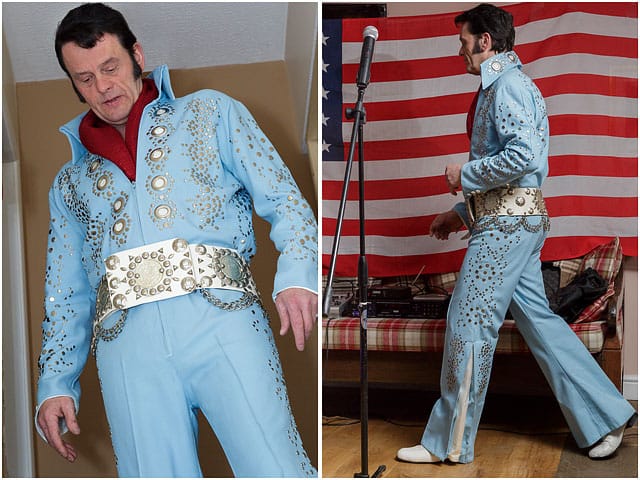 Fox Hounds Denmead Public House Elvis Tribute Singer Blue American Flag Las Vegas Suit 