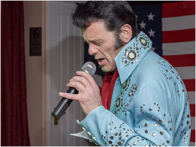 Fox Hounds Denmead Public House Elvis Tribute Singer American Flag Blue Las Vegas Suit