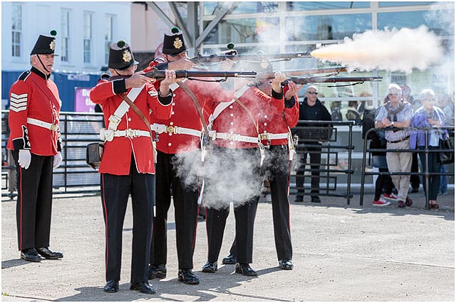 1830 fort cumberland guard musket firing demonstration 01 1830 Fort Cumberland Guard Musket Firing Portsmouth Historic Dockyard Demonstration