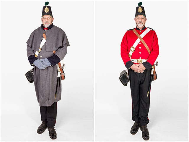 1860s Fort Cumberland Guardsman full length portrait 1860 Fort Cumberland Guardsman Full Length Portrait Standing Easy Undress Uniform