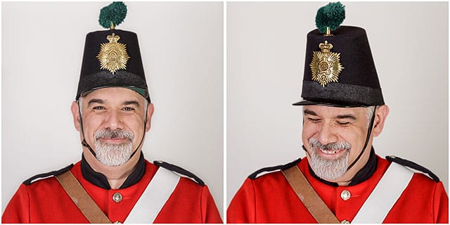 1860 Fort Cumberland Guardsman Portrait Laughing Studio Red Shako Hat 