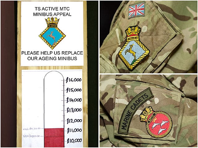 TS Active Marine Training Corps Minibus Appeal Marine Cadet Badges 