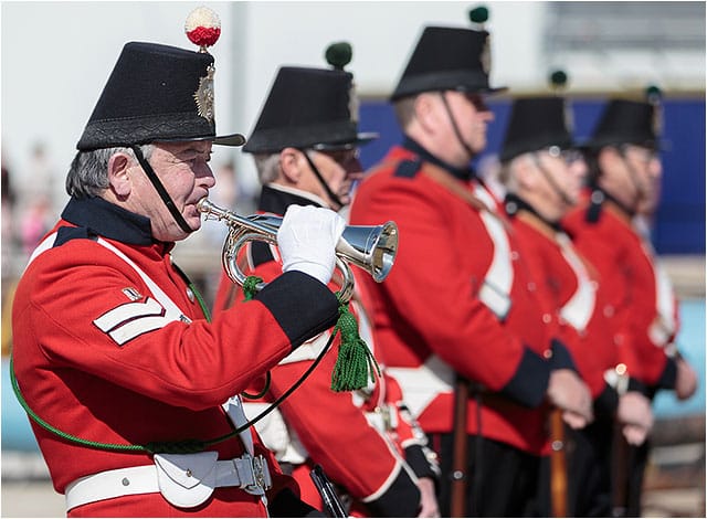 Bugler sounding a call during a Fort Cumberland Guard display